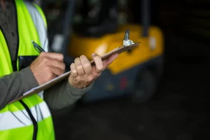 Frontline supervisor inspecting maintenance performance