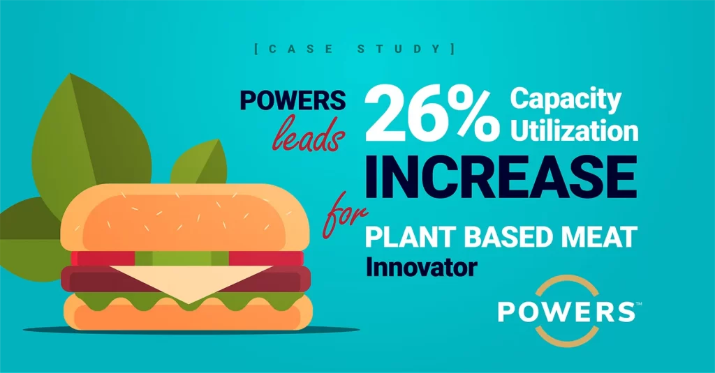 POWERS leads 26% capacity utilization turnaround at client’s newly acquired plant-based meat processing site