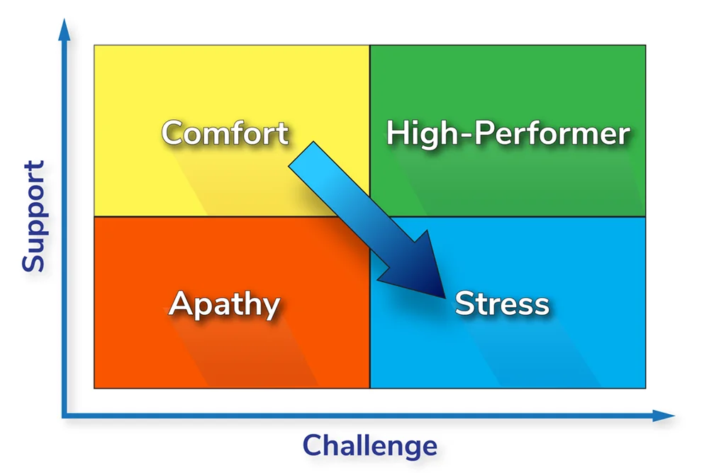High Performer Zone Graphics 02 Want to Build High Performers in Your Organization? Follow the Two-Step ‘V-Process’ to Help Challenge and Support Your People Into the High Performer Zone.