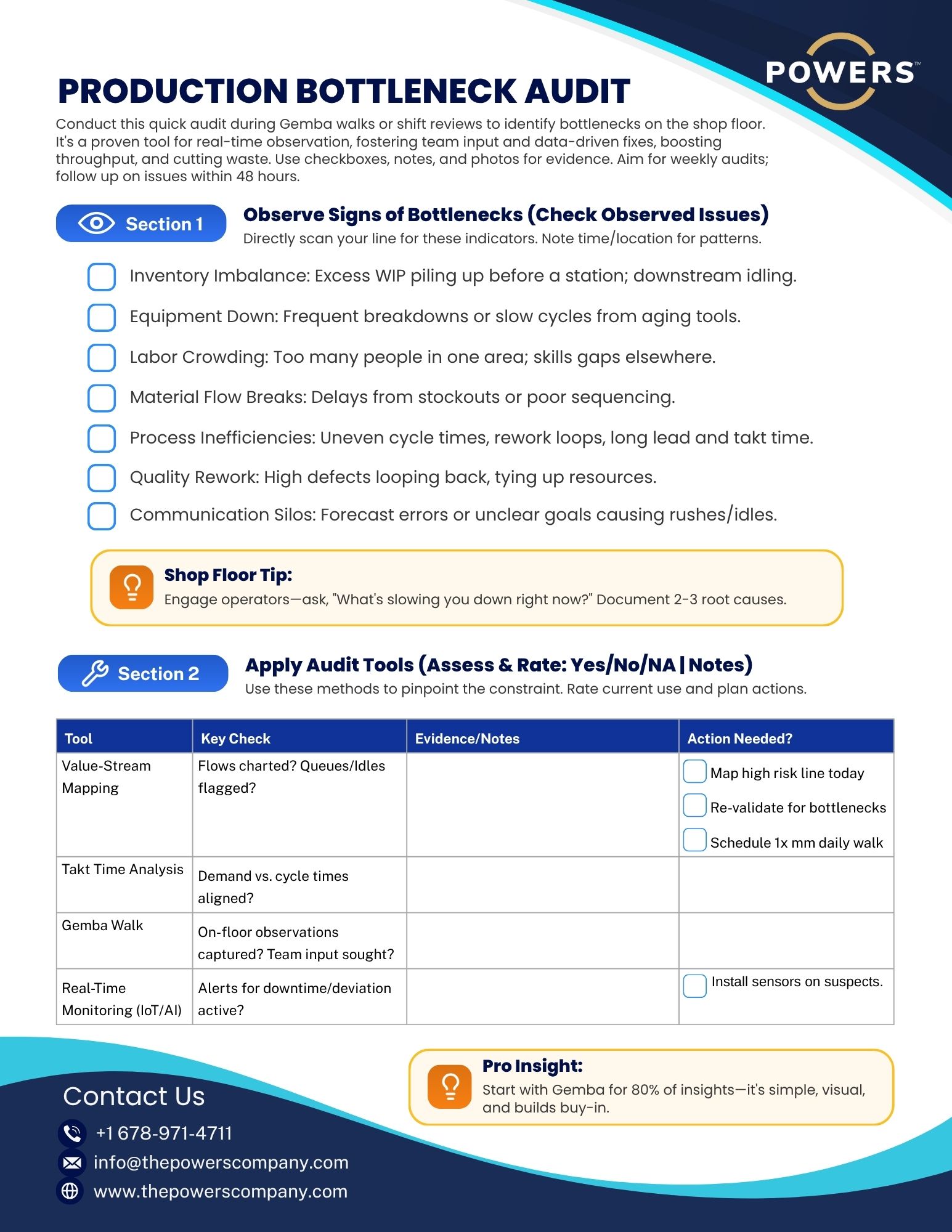 Production Bottleneck Audit Downloadables